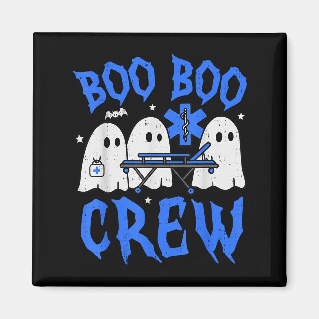 Halloween Ghost Ems Emt Paramedic Funny Emergency  Magnet (Front)