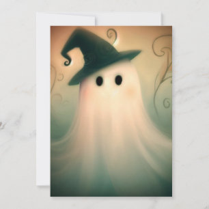 Halloween/Ghost/Fall/Whimsical Ornament Holiday Card