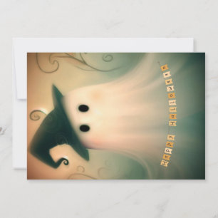 Halloween/Ghost/Fall/Whimsical Ornament Holiday Card