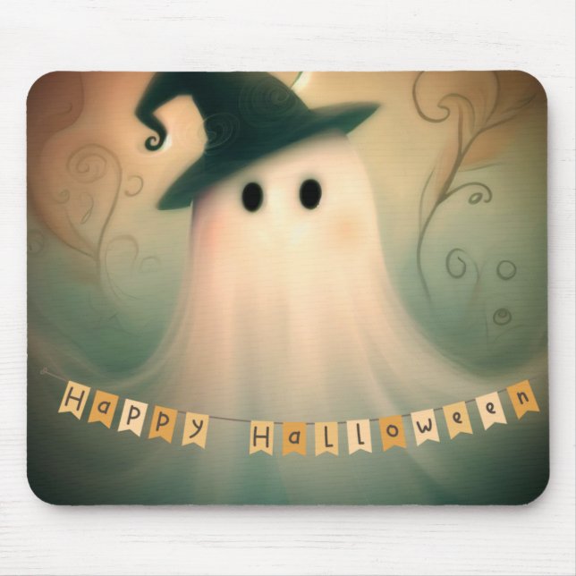 Halloween/Ghost/Fall/Whimsical Ornament Mouse Pad (Front)