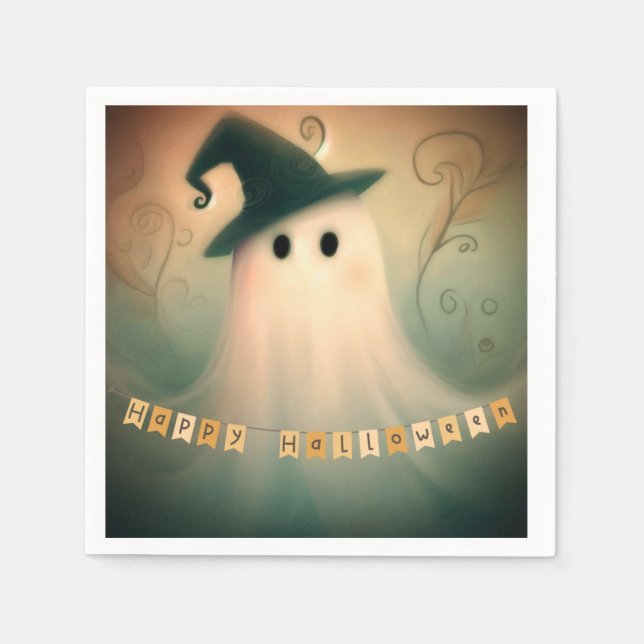 Halloween/Ghost/Fall/Whimsical Ornament Napkin (Front)
