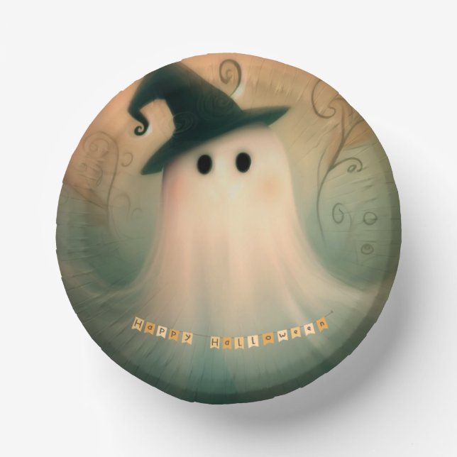 Halloween/Ghost/Fall/Whimsical Ornament Paper Plate (Front)