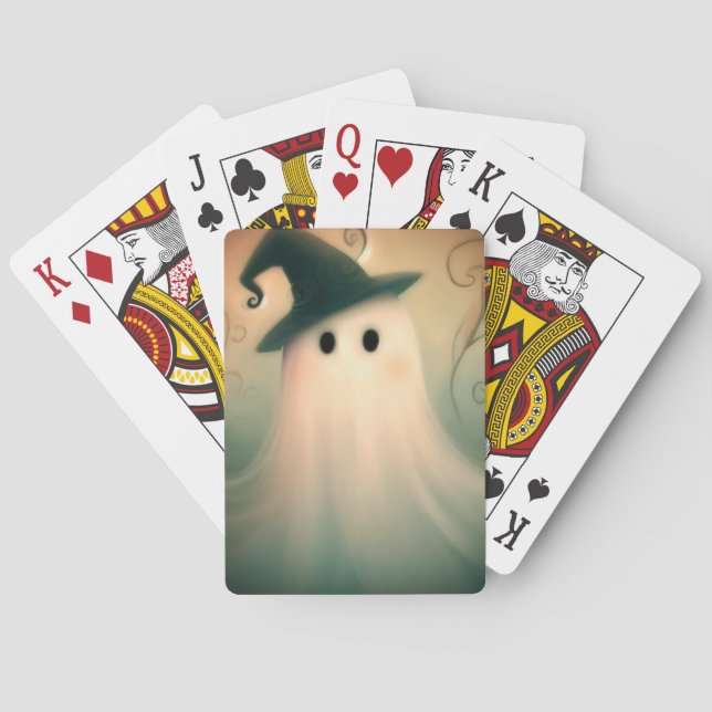 Halloween/Ghost/Fall/Whimsical Ornament Playing Cards (Back)