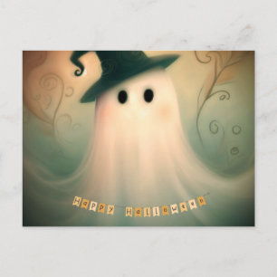 Halloween/Ghost/Fall/Whimsical  Postcard