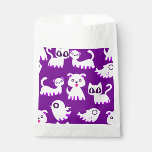 halloween ghost ferret dog purple favour bag