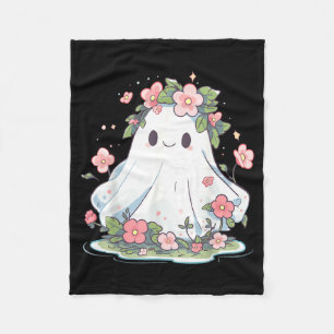 Halloween Ghost Flower Women Girls Halloween Fleece Blanket