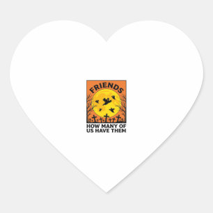 Halloween Ghost Friends Funny Vintage Horror_1 Heart Sticker
