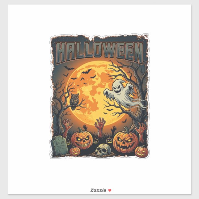 Halloween Ghost Full Moon Jack Lanterns Zombie Han (Sheet)