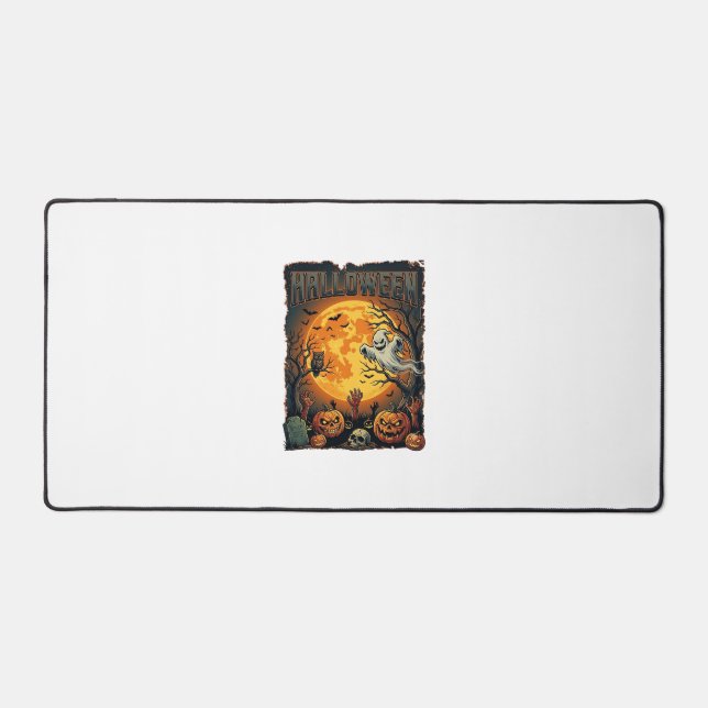 Halloween Ghost Full Moon Jack Lanterns Zombie Han Desk Mat (Front)