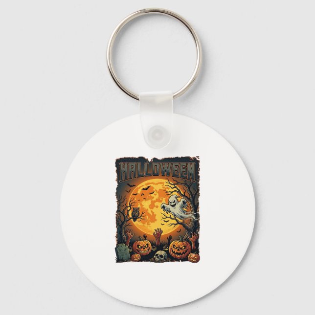 Halloween Ghost Full Moon Jack Lanterns Zombie Han Key Ring (Front)