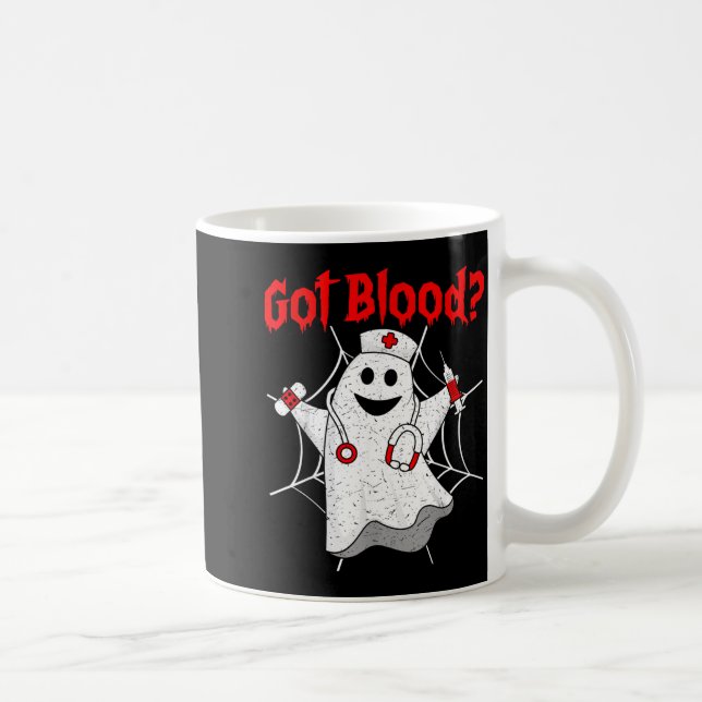Halloween Ghost Funny Phlebotomist Phlebotomy Men Coffee Mug (Right)