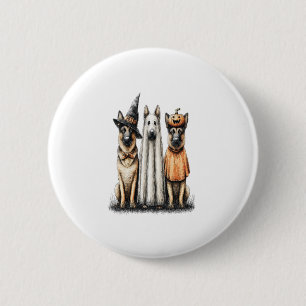 Halloween Ghost German Shepherd Dog 6 Cm Round Badge