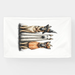 Halloween Ghost German Shepherd Dog Banner