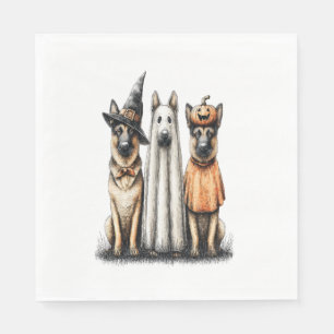 Halloween Ghost German Shepherd Dog Napkin