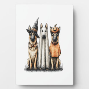 Halloween Ghost German Shepherd Dog Plaque