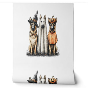 Halloween Ghost German Shepherd Dog Wallpaper