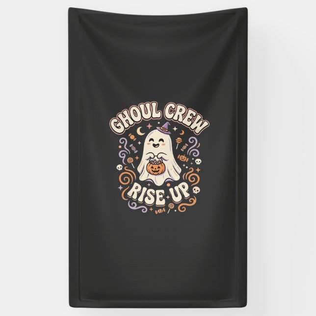 Halloween Ghost Ghoul Squad Banner (Vertical)
