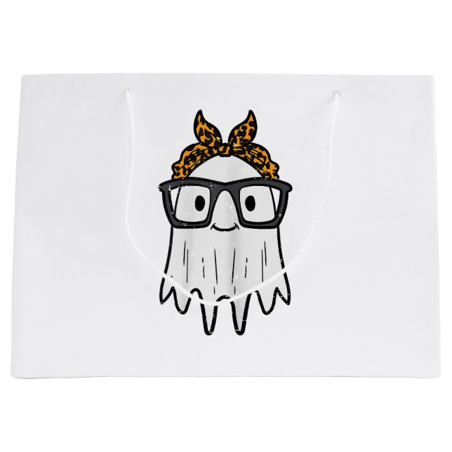 Halloween Ghost Glasses Cute Large Gift Bag (Front)