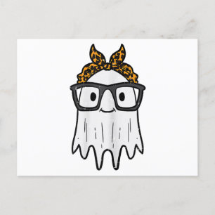 Halloween Ghost Glasses Cute Postcard