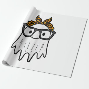 Halloween Ghost Glasses Cute Wrapping Paper
