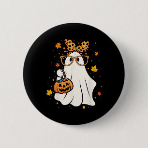 Halloween Ghost Gles Cute Leopard Ndana Girl Women 6 Cm Round Badge