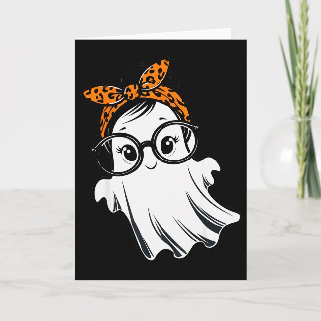 Halloween Ghost Gles Girl Ghost Costume Eyegl Wome Card (Front)