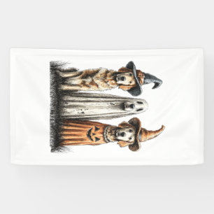 Halloween Ghost Golden Retriever Dog Banner