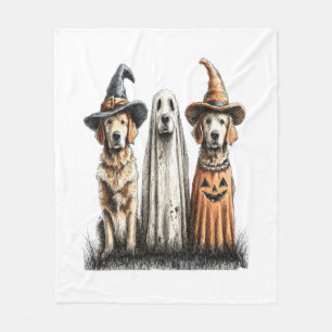 Halloween Ghost Golden Retriever Dog Fleece Blanket