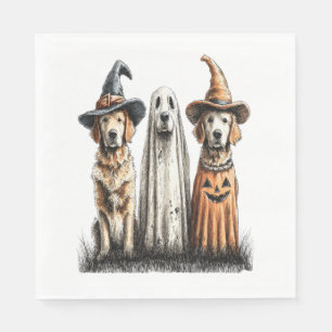 Halloween Ghost Golden Retriever Dog Napkin