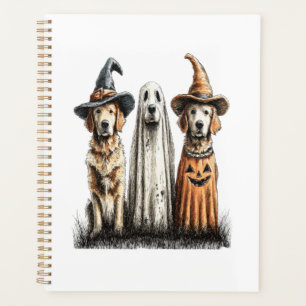 Halloween Ghost Golden Retriever Dog Planner