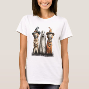 Halloween Ghost Golden Retriever Dog T-Shirt