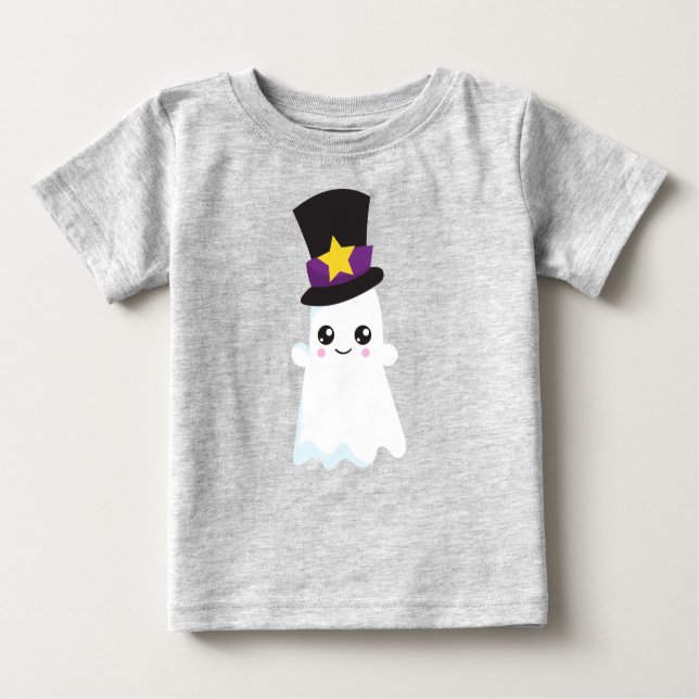 Halloween, Ghost, Hat, Trick Or Treat, Boo Baby T-Shirt (Front)