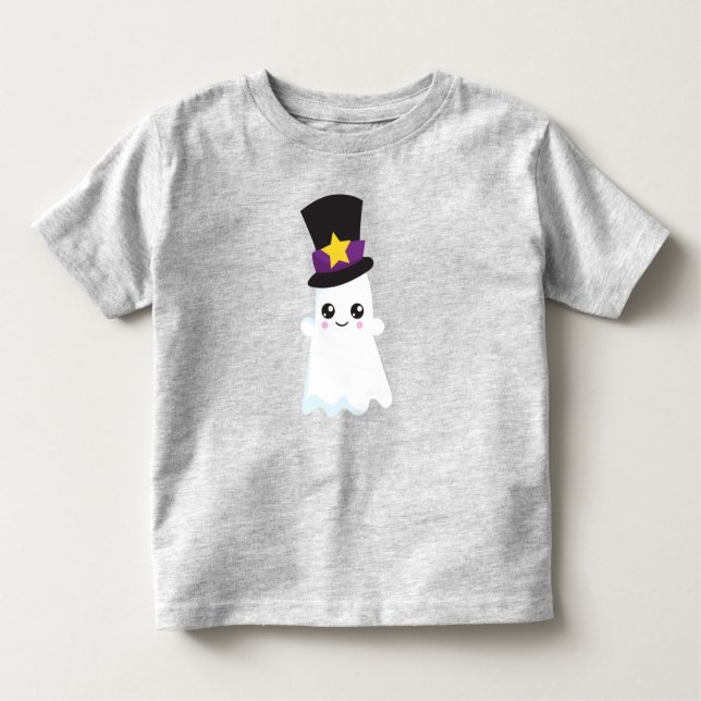 Halloween, Ghost, Hat, Trick Or Treat, Boo Toddler T-Shirt (Front)