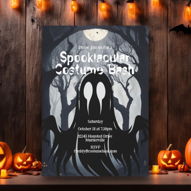 Halloween Ghost Haunted Forest Costume Party Invitation (Creator Uploaded)