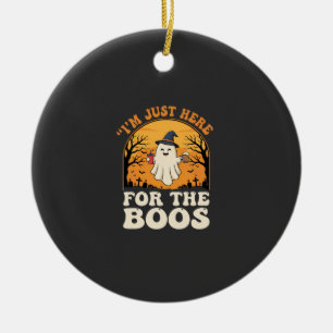 Halloween Ghost Here For The Boos Ceramic Ornament