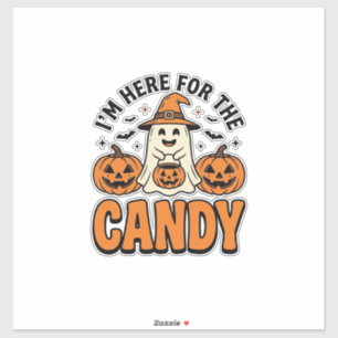 Halloween Ghost Here For The Candy Cute Vintage_1