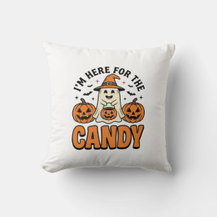 Halloween Ghost Here For The Candy Cute Vintage_1 Cushion