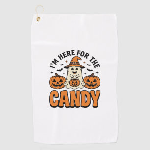 Halloween Ghost Here For The Candy Cute Vintage_1 Golf Towel