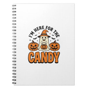 Halloween Ghost Here For The Candy Cute Vintage_1 Notebook