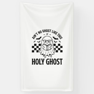 Halloween Ghost Holy Ghost Funny Vintage Checkerbo Banner