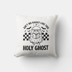 Halloween Ghost Holy Ghost Funny Vintage Checkerbo Cushion