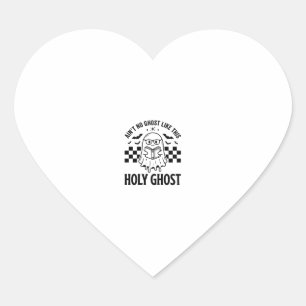 Halloween Ghost Holy Ghost Funny Vintage Checkerbo Heart Sticker