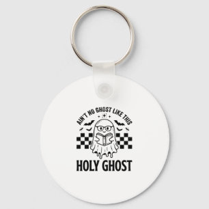 Halloween Ghost Holy Ghost Funny Vintage Checkerbo Key Ring