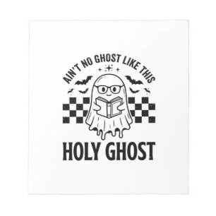 Halloween Ghost Holy Ghost Funny Vintage Checkerbo Notepad
