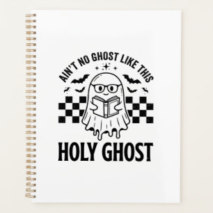 Halloween Ghost Holy Ghost Funny Vintage Checkerbo Planner