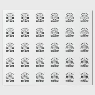 Halloween Ghost Holy Ghost Funny Vintage Checkerbo Wrapping Paper