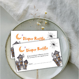 Halloween Ghost House Baby Shower Diaper Raffle  Enclosure Card