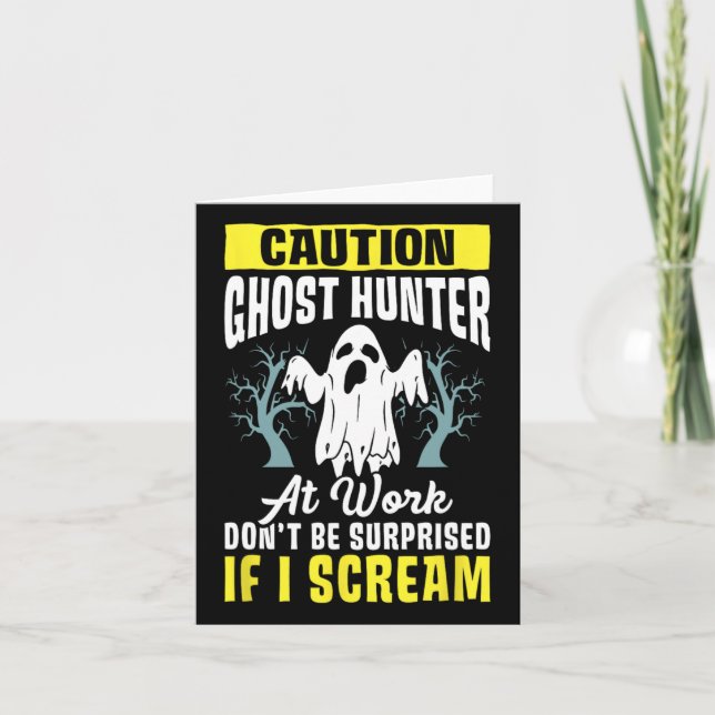 Halloween Ghost Hunter Work Paranormal Ghost Hunti Card (Front)