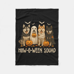 Halloween Ghost Husky Dog Mum Husky Lover Men Wome Fleece Blanket
