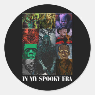 Halloween Ghost In My Spooky Era For Men Women Spo Classic Round Sticker